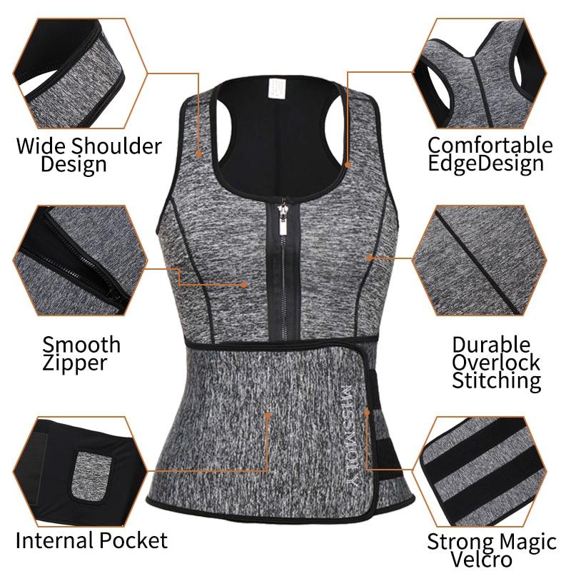 GetUSCart- BRABIC Hot Sauna Sweat Suits,Zipper Closure Tank Top Shirt for  Weight Lost,Waist Trainer Vest Slim Belt Workout Fitness-Breathable,  Neoprene Fabric (Black Sauna Tank Top, L)